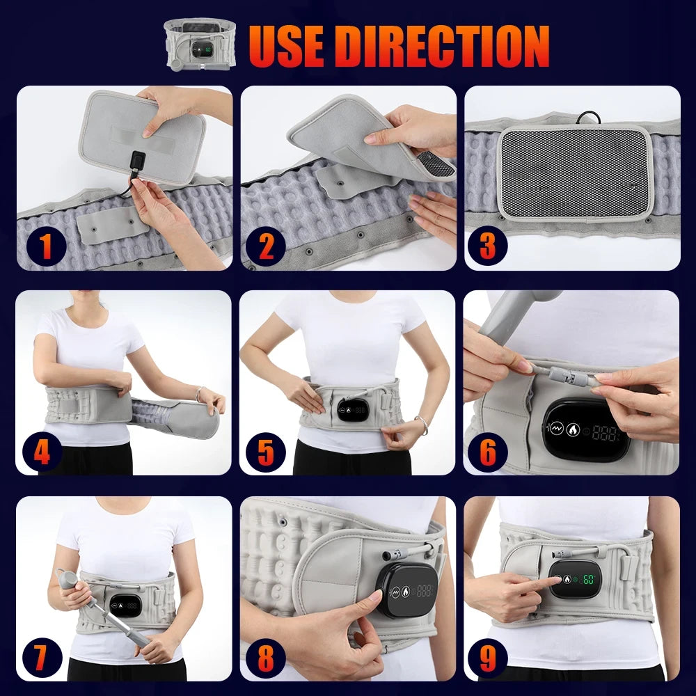 Inflatable Vibration Massage Lumbar Support Belt